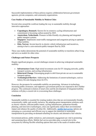 Sustainable Mobility: The Role of Green Transportation in Modern Cities ...