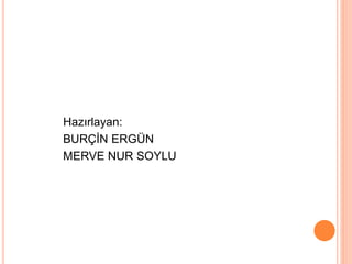 Hazırlayan:
BURÇİN ERGÜN
MERVE NUR SOYLU
 