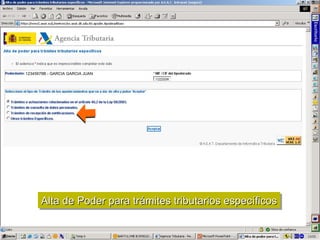 Alta de Poder para trámites tributarios específicos 11222333W 12345678B - GARCIA GARCIA JUAN 