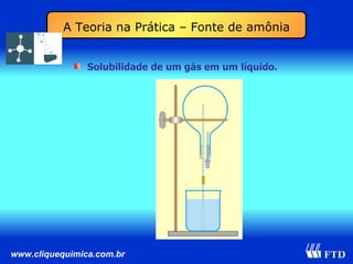 Solubilidade de um gás em um líquido. A Teoria na Prática – Fonte de amônia 