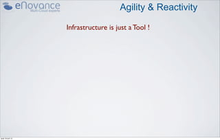 Agility & Reactivity

                    Infrastructure is just a Tool !




jeudi 18 avril 13
 