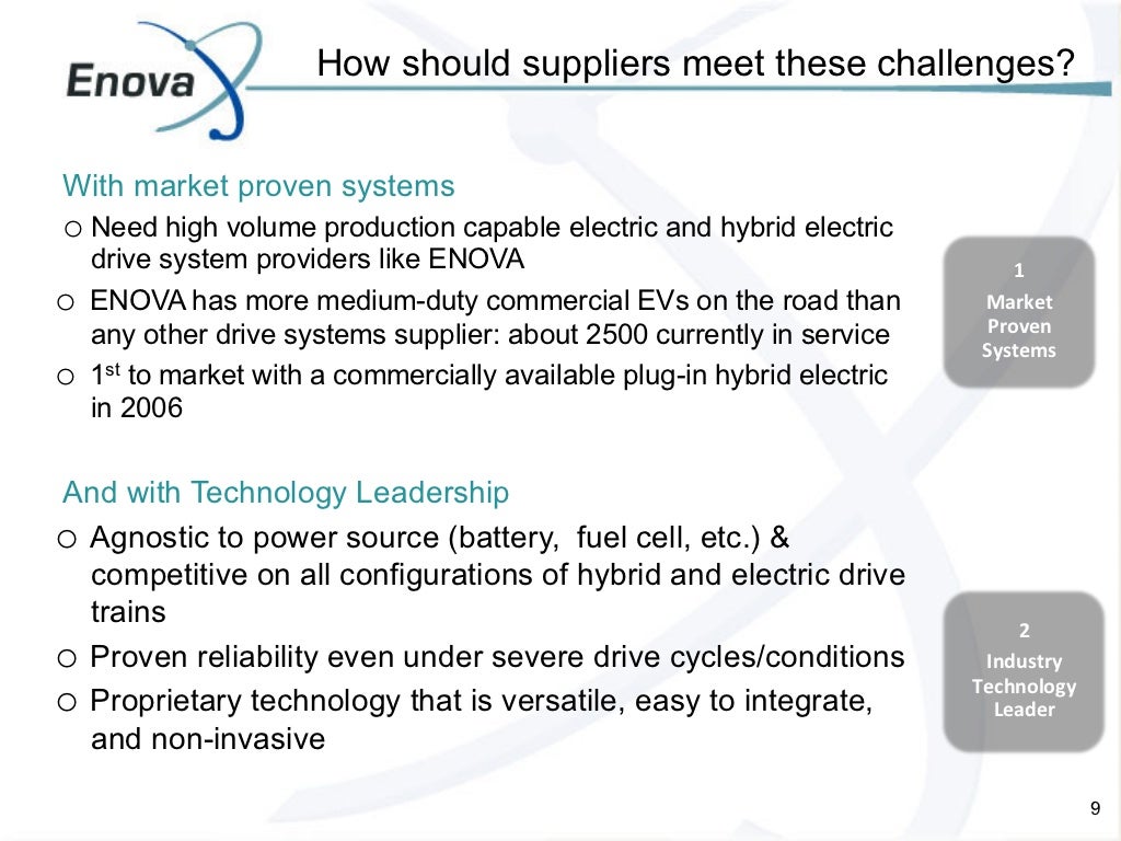 Enova systems hybrid and electric commercial vehicles