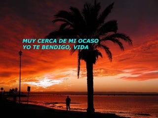 MUY CERCA DE MI OCASO
YO TE BENDIGO, VIDA
 
