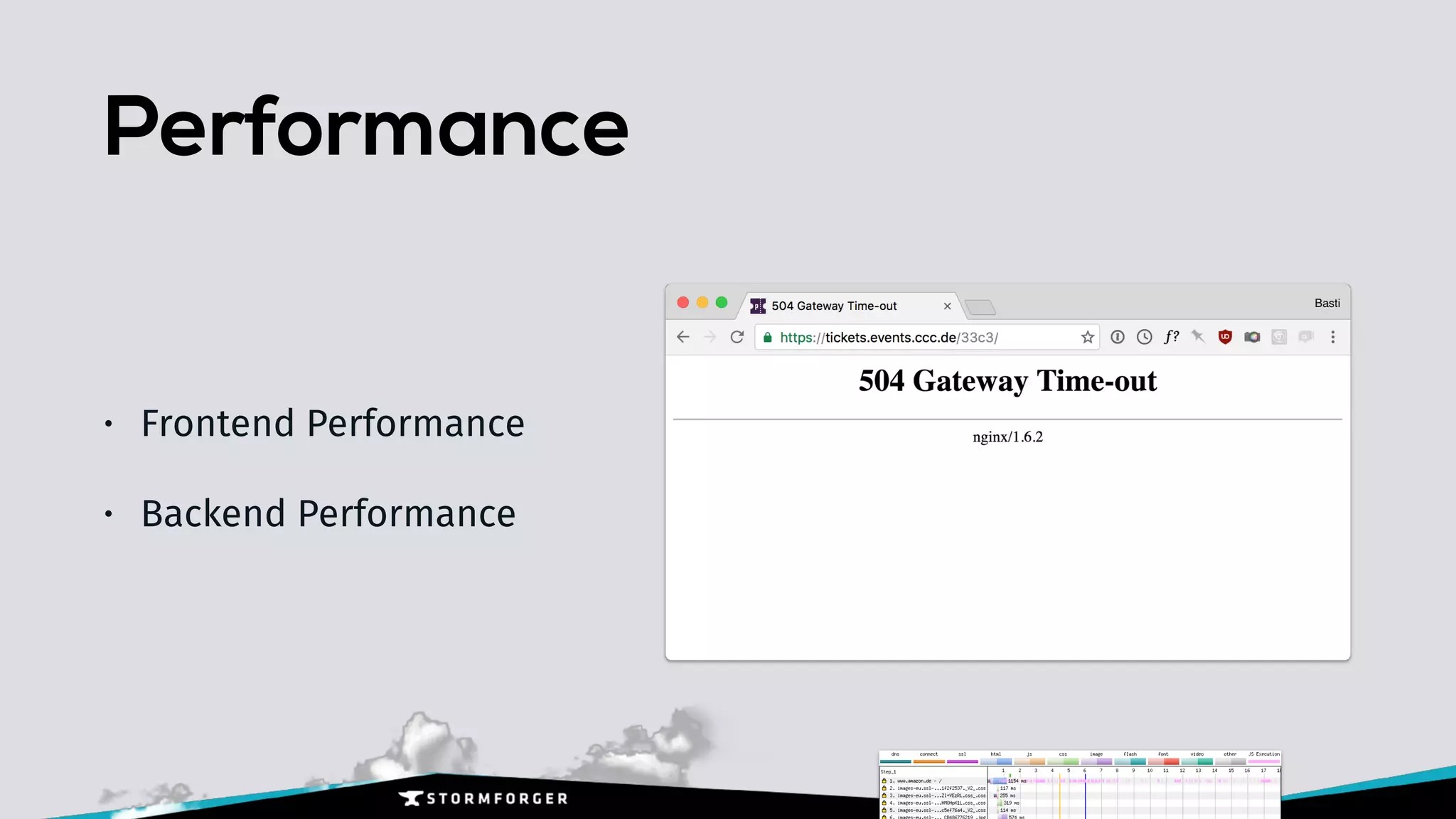 Performance
• Frontend Performance
• Backend Performance
 