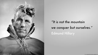 “It is not the mountain 
we conquer but ourselves.” 
Edmund Hillary
ChristopheLachnitt.com Pic - community.how-to-draw-and-paint.com
 