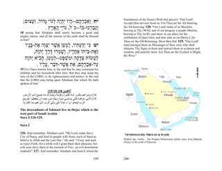 foundations of the House (With this prayer): "Our Lord!
  ;‫יח ְאַבר ָם-- ָיוֹ ִהֶה ְגוֹי ָדוֹל, ְ ָצוּם‬
      ‫וע‬      ‫ו ְ ָה ה יְי ל גּ‬                                          Accept (this service) from us: For Thou art the All-Hearing,
              . ‫ְִב ְכוּ-בוֹ--כֹּל, גּוֵֹי ָאָ ֶץ‬
                  ‫י ה ר‬               ‫ונ ְ ר‬                            the All-knowing. 128. "Our Lord! make of us Muslims,
                                                                        bowing to Thy (Will), and of our progeny a people Muslim,
18 seeing that Abraham shall surely become a great and                  bowing to Thy (will); and show us our place for the
mighty nation, and all the nations of the earth shall be blessed        celebration of (due) rites; and turn unto us (in Mercy); for
in him?
                                                                        Thou art the Oft-Returning, Most Merciful. 129. "Our Lord!
   ‫יט ִי ְדע ִיו, למ ַן ֲשׁר ְצֶה ֶת-בָּיו‬
     ‫כּ יַ ְ תּ ְ ַ ע א ֶ י ַ וּ א ָ נ‬                                     send amongst them an Messenger of their own, who shall
                                                                        rehearse Thy Signs to them and instruct them in scripture and
        ,‫ְ ֶת- ֵיתוֹ אַח ָיו, ְשׁ ְרוּ דּרך ְהָה‬
           ‫ֲר ו ָ מ ֶ ֶ ְ י ו‬       ‫וא בּ‬                                wisdom, and sanctify them: For Thou art the Exalted in Might,
                                                                        the Wise."
   ‫ל ֲשׂוֹת צד ָה וּ ִשׁ ָט--למ ַן, ה ִיא ְהָה‬
    ‫ְ ָק מ ְ פּ ְ ַ ע ָ ב י ו‬            ‫ַע‬
          . ‫ַל-אַבר ָם, ֵת ֲשׁר-דּ ֶר ,ע ָיו‬
              ‫ע ְ ָ ה א א ֶ ִבּ ָ ל‬
19 For I have known him, to the end that he may command his
children and his household after him, that they may keep the
way of the LORD, to do righteousness and justice; to the end
that the LORD may bring upon Abraham that which He hath
spoken of him.'

                        (19-18 )18 ‫اﻟﺘﻜﻮﻳﻦ‬
 .‫81( وإﺑ ﺮاهﻴﻢ ﻳﻜ ﻮن أﻣ ﺔ آﺒﻴ ﺮة وﻗﻮﻳ ﺔ وﻳﺘﺒ ﺎرك ﺑ ﻪ ﺟﻤﻴ ﻊ أﻣ ﻢ اﻷرض‬
                     ِ
 ‫91( ﻷﻧ ﻲ ﻋﺮﻓﺘ ﻪ ﻟﻜ ﻲ ﻳﻮﺻ ﻲ ﺑﻨﻴ ﻪ وﺑﻴﺘ ﻪ ﻣ ﻦ ﺑﻌ ِﻩ أن ﻳﺤﻔﻈ ﻮا ﻃﺮﻳ ﻖ‬
                     ‫ﺪ‬        ُ      ِ
 .‫اﻟﺮب ﻟﻴﻌﻤﻠﻮا ﺑﺮا وﻋﺪﻻ ﻟﻜﻲ ﻳﺄﺗﻲ اﻟﺮب ﻹﺑﺮاهﻴﻢ ﺑﻤﺎ ﺗﻜﻠﻢ ﺑﻪ‬
  ِ                                 ً      ً

The descendants of Ishmael live in Hejaz which is the
west part of Saudi Arabia
Sura 2:126-129.

Sura 2

126. And remember Abraham said: "My Lord, make this a
City of Peace, and feed its people with fruits,-such of them as
believe in Allah and the Last Day." He said: "(Yea), and such           Modern day Arabia. The Prophet Muhammad (pbuh) came from Makkah
                                                                        (Paran) to the south of Palestine.
as reject Faith,-for a while will I grant them their pleasure, but
will soon drive them to the torment of Fire,- an evil destination
(indeed)!" 127. And remember Abraham and Isma'il raised the

                                                                  199   200
 