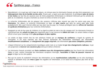 Enquete E Tourisme Tableaux Des Resultats