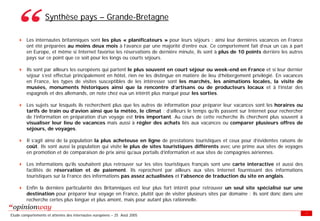 Enquete E Tourisme Tableaux Des Resultats