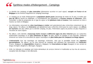 Enquete E Tourisme Tableaux Des Resultats