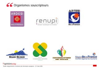 Enquete E Tourisme Tableaux Des Resultats