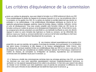 Les critères d'équivalence de la commission »  «  »  «  «  »  