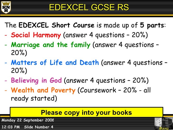 Edexcel citizenship coursework 2009