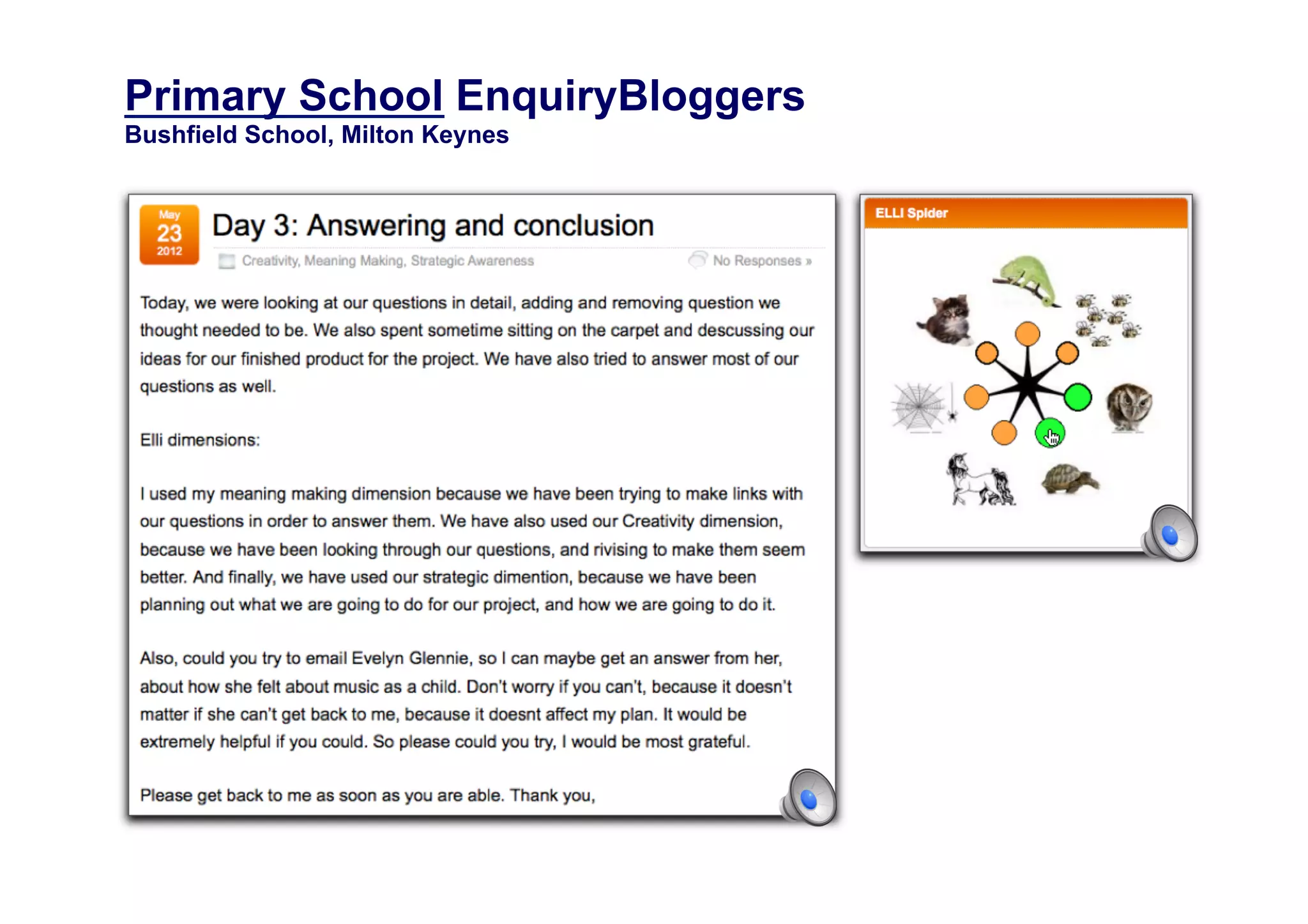 Primary School EnquiryBloggers
Bushfield School, Milton Keynes




                                  56
 