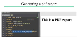 Generating a pdf report
 