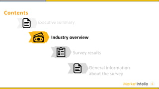 Contents
Industry overview
Survey results
Executive summary
General information
about the survey
6
 