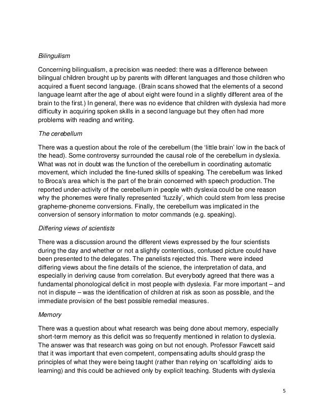 Dyslexia help writing essays