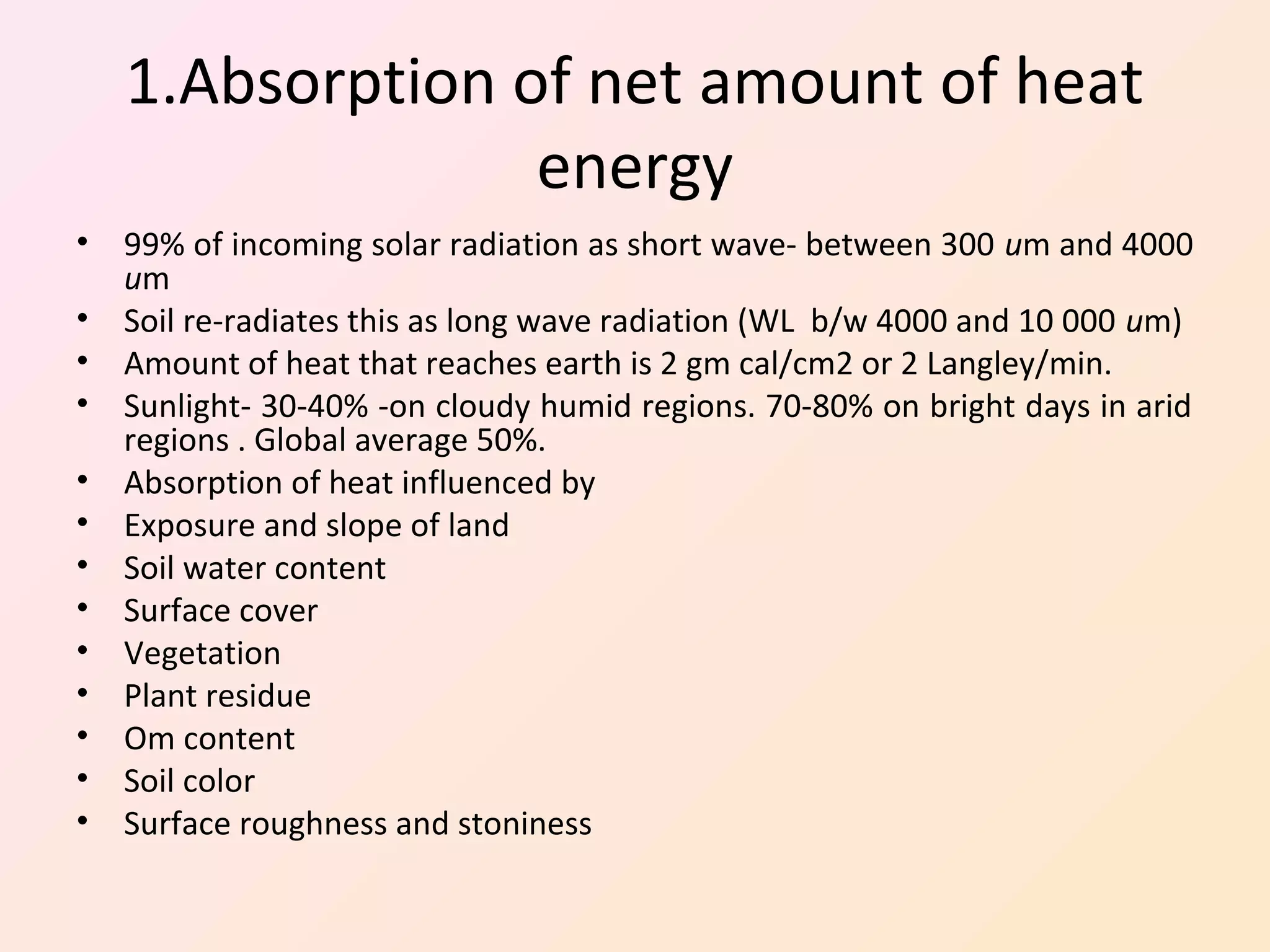 Methods of heat transfer and thermal properties of soil | PPT
