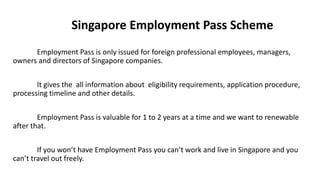 Employment Pass Singapore | PPTX