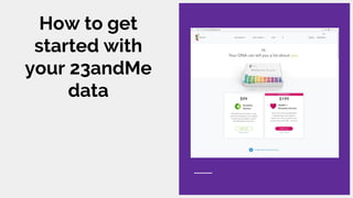 How to get
started with
your 23andMe
data
 