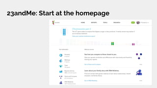 23andMe: Start at the homepage
 