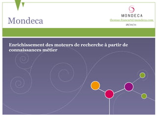 Enrichissement des moteurs de recherche à partir de connaissances métier Mondeca thomas.francart@mondeca.com  