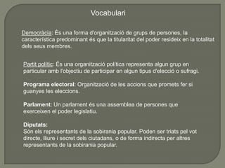 Idees principalsTot i que hi han partitspolitics que de 2006 a 2010 han pujat de diputats, també hi han altrescom per exemple PSC que en 2006 tenienmésdiputats que a 2010.