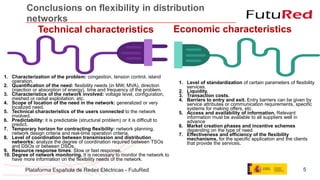 Plataforma Española de Redes Eléctricas - FutuRed 5
Conclusions on flexibility in distribution
networks
Technical characte...