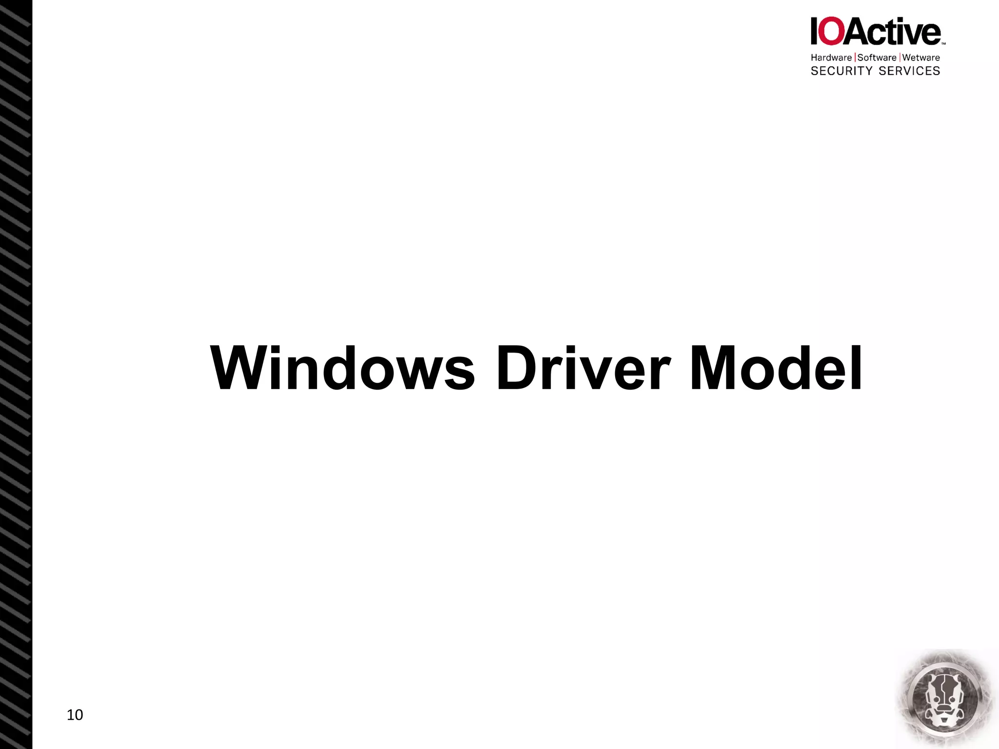10
Windows Driver Model
 