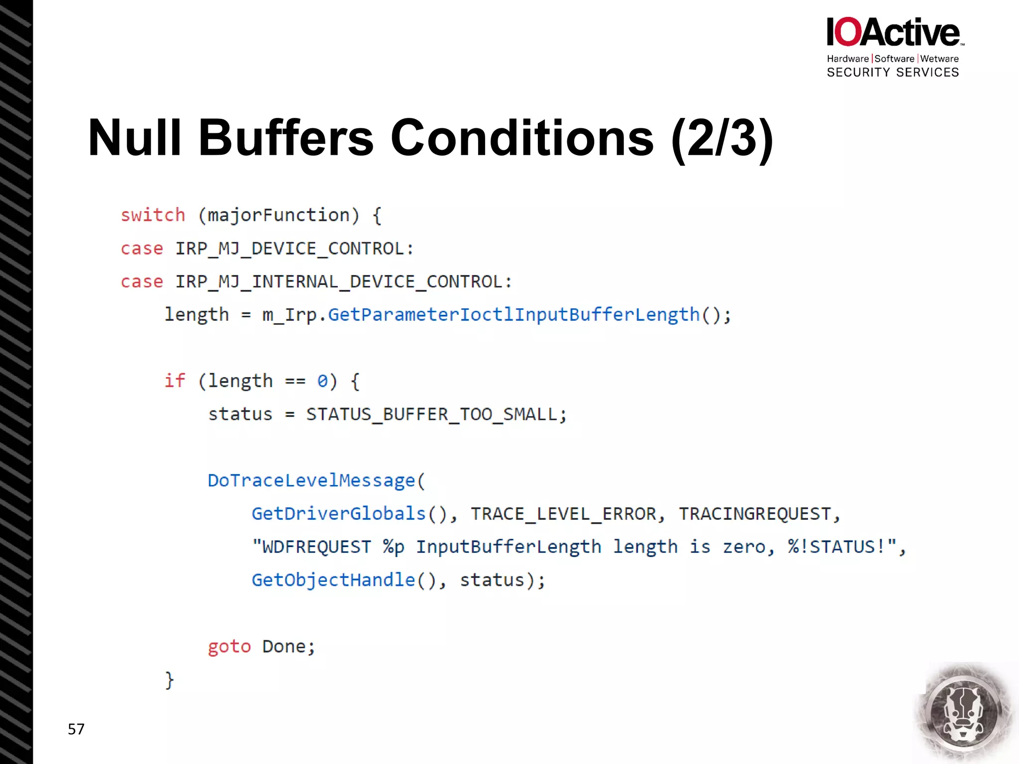 Null Buffers Conditions (2/3)
57
 