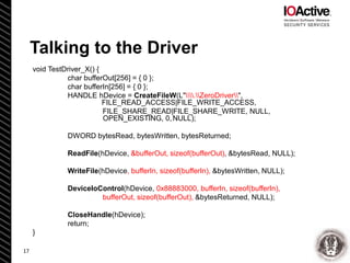 Reverse Engineering and Bug Hunting on KMDF Drivers - Enrique Nissim ...