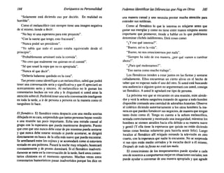 184 Enriquezca su Personalidad Podemos Identificar lasDiferencias queHayen Otros 185
"Solamente está diciendo eso por decirlo. En realidad es
horrible".
Como el melancólico casi siempre tiene una imagen negativa
de sí mismo, tiende a decir:
"No hay ni una esperanza para este proyecto".
"Con la suerte que tengo, esto fracasará".
"Nunca podré ser presidente".
"Yo sabía que todo el asunto estaba equivocado desde el
principio".
"Probablemente arruinaré toda la comida".
"No creo que realmente me quieran en el comité".
"Sé que usaré la ropa que no es apropiada".
"Nunca sé que decir".
"Debería haberme quedado en la casa".
Tan pronto como identifique a un melancólico, sabrá que podrá
tener una conversación seria y significativa y que él apreciará un
acercamiento serio y sincero. Al melancólico no le gustan los
comentarios hechos en voz alta y le disgustará si usted atrae la
atención sobre él. Preferirá tener una sola conversación inteligente
en toda la tarde, a ir de persona a persona en la manera como el
sanguíneo lo hace.
El flemático. El flemático entra despacio .con una media sonrisa
dibujada en su cara, sorprendido que tantas personas hayan venido
a una reunión tan poco importante. Echa una mirada casual al
grupo con la esperanza que pueda mantenerse despierto. Puesto
que cree que uno nunca debe estar de pie mientras pueda sentarse
y que nunca debe estarse sentado si puede acostarse, se dirigirá
directamente en busca de la silla más suave que pueda encontrar.
Se arreUanará entre los cojines y se acomodará como si estuviera
sentado en una poltrona. Pasará la noche muy relajado, bostezará
constantemente y de pronto dormitará. Si el flemático inadverti-
damente se mete en la conversación de la tarde, hará unos comen-
tarios chistosos en el momento oportuno. Muchas veces estos
comentarios humorísticos pasan inadvertidos porque los dice en
una manera casual y uno necesita prestar mucha atención para
entender sus sutilezas.
Como al flemático lo que le interesa es relajarse antes que
gastar sus energías y como no tiene entre manos ninguna asunto
importante que promover, tiende a hablar en lo que podríamos
denominar clichés indiferentes. Dirá cosas como:
"¿Yeso qué interesa?".
"Bueno, así es la vida".
"Bueno, no nos emocionemos por nada".
"Siempre ha sido de esa manera, ¿por qué vamos a cambiar
ahora?".
"¿Para qué molestarnos?".
"Eso suena como mucho trabajo".
Los flemáticos tienden a estar juntos en las fiestas y sentarse
calladamente. Ellos encuentran un cierto alivio en el hecho de
saber que no esperan nada el uno del otro. Si usted está buscando
una audiencia o alguien quien no argumentará con usted, consiga
un flemático. A usted le agradará ese tipo de persona.
La próxima vez que se encuentre en una reunión, mire alrede-
dor y verá la señora sanguínea tratando de agarrar a todo hombre
disponible contando una cantidad de adorables historias. Observe
al colérico diciendo autoritariamente a los otros hombres la ma-
nera en que pueden fortalecer sus negocios, de manera que tengan
tanto éxito como él. Tenga en cuenta a la señora melancólica,
sentada correctamente y mostrando una inseguridad, mientras los
hombres se sienten atraídos hacia ella debido a su manera suave
y gentil (Y ella tiene la esperanza que quizás no están diciendo
tantas cosas bonitas solamente para hacerla sentir feliz). Luego
localice al flemático allí relajado mirando la televisión en otro
cuarto, con la esperanza que nadie lo encuentre. No se sorprenda
si sus ojos están medio cerrados y le escucha decir a él mismo,
Después de todolafiesta no estátan mala.
El conocimiento de los temperamentos puede ayudar a cada
uno de nosotros a comportarnos mejor en situaciones sociales; nos
puede ayudar a conversar de una manera apropiada y que agrade
 