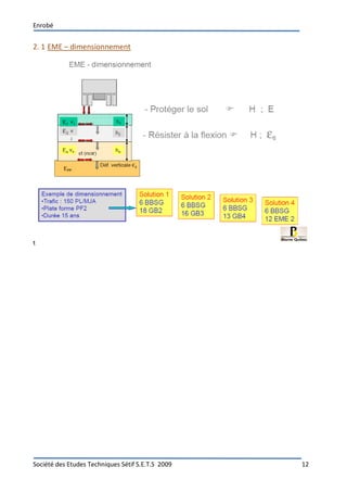 Enrobé
Société des Etudes Techniques Sétif S.E.T.S 2009 12
2. 1 EME – dimensionnement
t
 