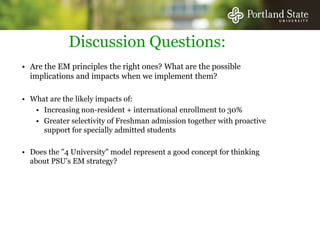 Enrollment management as a fiscal strategy final PPT