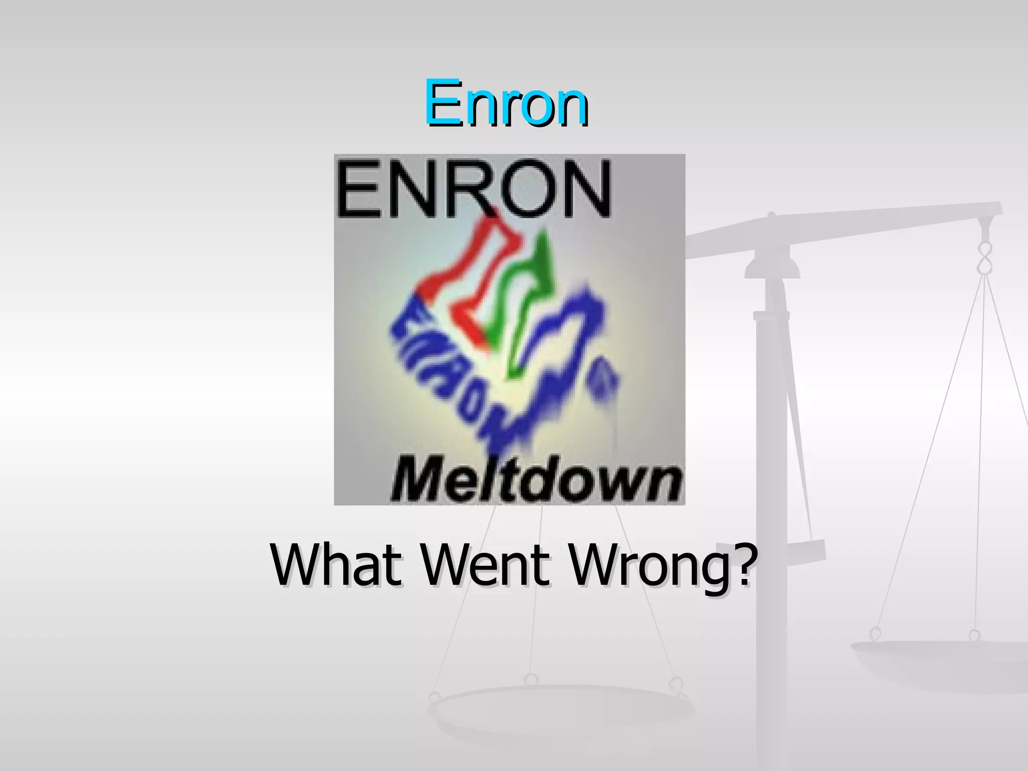Enron




What Went Wrong?
 