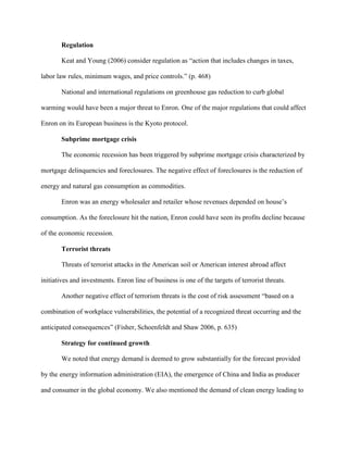 Enron    SWOT Analysis