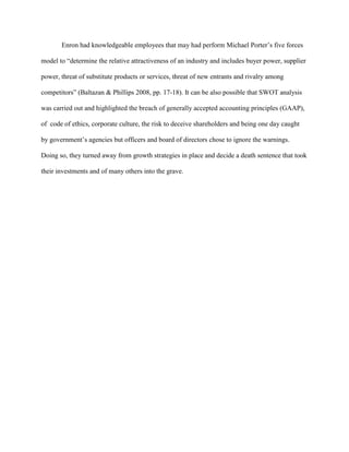 Enron    SWOT Analysis