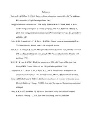 Enron    SWOT Analysis