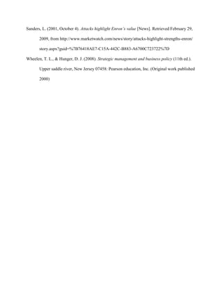 Enron    SWOT Analysis