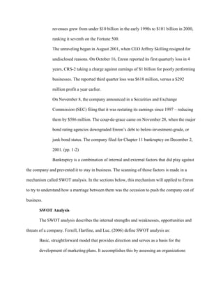 Enron    SWOT Analysis