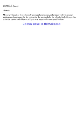 Enron Scandal Essay | PDF | Bankruptcy | Business Banking & Finance