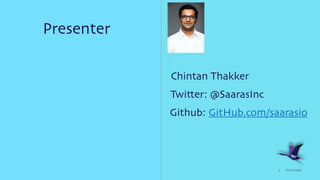 06.27.2022
3
Presenter
-
Twitter: @SaarasInc
Github: GitHub.com/saarasio
Chintan Thakker
 
