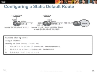 Chapter 1
29© 2007 – 2016, Cisco Systems, Inc. All rights reserved. Cisco Public
Configuring a Static Default Route
 