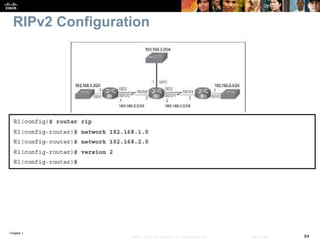 Chapter 1
64© 2007 – 2016, Cisco Systems, Inc. All rights reserved. Cisco Public
RIPv2 Configuration
 