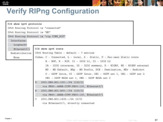 Chapter 1
67© 2007 – 2016, Cisco Systems, Inc. All rights reserved. Cisco Public
Verify RIPng Configuration
 