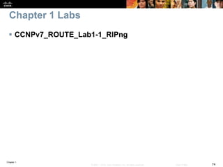 Chapter 1
74© 2007 – 2016, Cisco Systems, Inc. All rights reserved. Cisco Public
 CCNPv7_ROUTE_Lab1-1_RIPng
Chapter 1 Labs
 