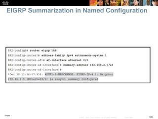 Chapter 1
105© 2007 – 2016, Cisco Systems, Inc. All rights reserved. Cisco Public
EIGRP Summarization in Named Configuration
 