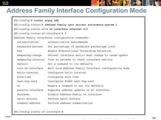Chapter 1
109© 2007 – 2016, Cisco Systems, Inc. All rights reserved. Cisco Public
Address Family Interface Configuration Mode
 