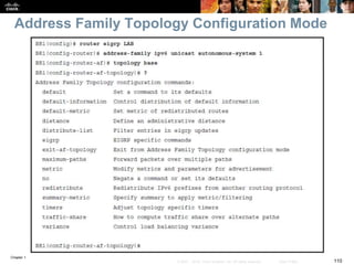 Chapter 1
110© 2007 – 2016, Cisco Systems, Inc. All rights reserved. Cisco Public
Address Family Topology Configuration Mode
 