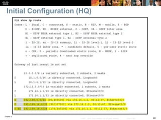 Chapter 1
48© 2007 – 2016, Cisco Systems, Inc. All rights reserved. Cisco Public
Initial Configuration (HQ)
 