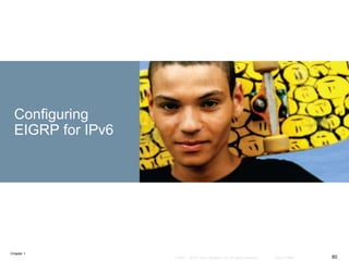 Chapter 1
80© 2007 – 2016, Cisco Systems, Inc. All rights reserved. Cisco Public
Configuring
EIGRP for IPv6
 